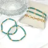 Anklets 5st/set Bohemian Green Beads Layered Foot Anklet For Women Beach Howlite Justerbara kedjor förvarare smycken