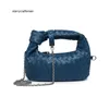 Top Botteg Venet Bag Jodie Knutted Chain Spring/Summer Crescent Female Dumpling Ox Horn Solid Color Handbag Woven