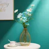 Vases Nordique Simple Vase en verre doré plante hydroponique Vase à fleurs fer géométrique verre Tube à essai en métal support de plante moderne décor à la maison 231120