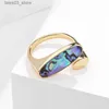 Wedding Rings S925 sterling silver bracelet cool style retro abalone shell simple fashion fritillary ring Q231120