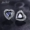 Stud Luxury Women's Black/Green/Red/Blue/White Stud örhängen Fashion Small Opal Heart Shaped Earrings 231120