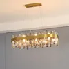 Chandelins Crystal dourado redondo redondo retângulo de lustre para sala de estar 2023 Bedro Cozinha iluminação interna da iluminação interna