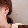 Cuelga la lámpara Nuevo elegante Metal en forma de corazón Atrás Colgante Pendientes de perlas Joyería de moda para mujer Niñas Accesorios D Dhgarden OTM1T