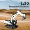 Electricrc Car Excavator 120 Schaal 24 GHz Digger Tractor Construction Toys 11 Channel Oplaadbare afstandsbediening Truck 230419