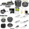 Camp Kitchen Camp Kitchen Cam Cookware Set Outdoor Pot Cuptableware Kit Cooking Water Kettle Pan Travel Cutlery Utensils Hiking Picnic Dhnz1