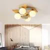 Chandeliers Modern LED Chandelier Nordic Creative Simple Makaron Solid Wood Children's Room Ceiling Lamp Applicable Bedroom And Study