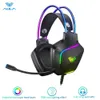 Fones de ouvido para telefone celular AULA S502 Gaming Headset RGB Head Beam Cool Lighting Effect Microfone HD Chamando Design leve para PC Laptops YQ231120