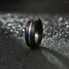 Cluster Rings 8mm Width Exquisite Black Color Men Women Tungsten Carbide Couple Anillos Steel Ring