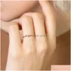 Bandringe Edelstahl Geburtsstein Ring Goldfarbe Einfacher Modestil Ringe für Frauen Festival Party Geschenk Drop Lieferung Dhgarden Otnmg