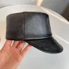 Boinas Gorras de béisbol de PU para mujer, sombrero de jinete ecuestre con tapa plana, protector solar deportivo para primavera y verano, gorra de papel Retro para calle al aire libre