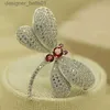 Pins Brooches High-end exquisite Europe and the United States Dragonfly luxury niche suit corsage design brooch anti-slip accessoriesL231120