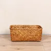 Dinnerware Sets Toy Organizer Seagrass Woven Basket Storage Desktop Case Portable Makeup Decorative Bin Small