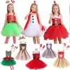 Kläder sätter jul snögubbe tutu klänning för flickor barn jul cosplay kostymer prinsessan klänningar outfit fest klädbarn barn 231118
