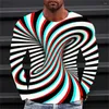 Heren T-shirts Licht Herfst 3D Gedrukt Mode Tops Herenkleding 2023 Ronde Hals Lange Mouw Patronen