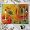 Tafelmatten Bloempatroon Placemat Dining Mat Drink Katoen Linnen Rose Zonnebloemblokken BOOL BUK CUP Keukenaccessoires