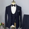 Trajes masculinos fantasia homme para homens calças blazer calças três peças preto cinza preto feito mola slim slim fit wedding conjunto chaleco 2023