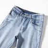 Jeans masculinos designer primavera verão homens finos slim fit europeu americano high-end marca pequena reta dupla o calças F211-3 k47x