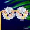 Dangle Earrings Siscathy Trendy Luxury Cubic Zircon Butterfly Flower for Women Wedding Party Anniversary Jewellant's Day Gifts