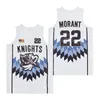 High School Crestwood Jerseys Ja Morant 12 Basketball Moive Knights Alternate czarny haft haftowy Hiphop Black Crestwood White Kolor i szycie dla fanów sportowych oddychające