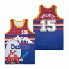 Moive Basketball 15 Road Runner Jerseys College Retro Pure Cotton for Sport Fans University Breattable Pullover Pensionera Team Blue Purple White Shirt Color Uniform