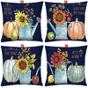 Kudde /dekorativ Canirica Fall Pumpkin Thanksgiving Dekorativa kuddar för vardagsrummet Halloween Cover Autumn Home Decoration