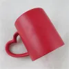 Sublimazione Ceramica Tazze Opache Acqua Calda Cambia Colore Tazze Cuore Maniglie Stampa Personalizzata FAI DA TE LOGO Foto Testo Creativo Regalo di San Valentino FY5662