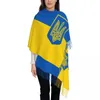 Foulards Drapeau de l'Ukraine Châle Wrap pour femmes Chaud Grande écharpe douce Emblème ukrainien Pashmina militaire