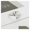 Pierścienie zespołowe proste otwarte pierścienie dla kobiet złota moda Koreańska uliczna dziewczyna ślub Regulowany Knuckle Finger Jewelry Dhip Dhgarden ot5ki