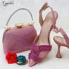 Dress Shoes Luxury Woman And Bag Set 2023 Ladies High Heels Pumps Match With Handbag Sandals Purse Clutch Escarpins Femme CR382