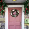 Flores decorativas Porta de coroa de Natal para decoração de casa atmosfera de férias agradável quarto de parede de parede quarto quarto