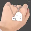 Pendentif Colliers Mode Ami Amant Couple Dessin Animé Fantôme Câlin Match Amitié Collier Fête Hommes Femmes Bijoux Cadeau