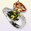 Shunxunze Big S Wedding Rings Jewellery for Women Pink Red Peridot Morganite Blue Yellow Cubic Zirconia Rhodium 3033189