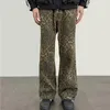 Jeans da uomo 2023 Cyber Y2k Moda Leopard Pantaloni larghi per uomo Abbigliamento Dritto Coreano Casual Donna Vecchi Pantaloni lunghi Pantaloni Uomo