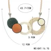 Anhänger Halsketten Vintage Ethnische Handgemachte Halskette Rattan Geometrische Holz Anhänger Für Frauen Design Mode Schmuck Geschenke