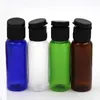 Storage Bottles 50pcs 20ml Empty Brown Mini Plastic Bottle Flip Lid For Liquid Soap Shower Gel Shampoo Cosmetic Packaging Lotion PET