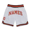 Men's Shorts Custom Navy Blue Orange Authentic Basketball 3D Printed Men Name Mumber Quick Drying Beach