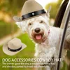 Dog Apparel Pet Cowboy Hat Scarf Set Stylish Western Costume For Small Medium Dogs Funny Halloween Outfit Comfort
