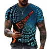 T-shirt da uomo T-shirt estiva a maniche corte da uomo Tech Swirl Informazioni digitali Stampa 3D Harajuku Ragazzi per bambini Moda Streetwear