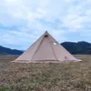 Tents and Shelters Oversized Pyramid Tent with Snow Skirt Chimney Jacket Outdoor Camping Hiking Awnings Shelter Teepee Tipi 5m 231120