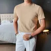 T-shirts pour hommes Hommes Velvet T-shirts Col rond épais à manches courtes T-shirts solides Automne Hiver Chaud à l'intérieur Tops Angleterre Style Casual Basic