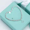 Bangle Heart 925 Sliver Bracelet Sterling Sier Blue Monamel Love T Ball Tiffanily Chain Pink Chain Gift