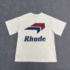 T-shirts T-shirts Luxe Hommes Designer Vêtements de mode Version correcte Rhude à manches courtes 2022 Été Nouvelle impression Lâche Demi-manches Ins Niche Trendy American High Stree