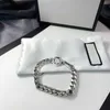 Bracciale in argento sterling 925 Braccialetti di design unisex Lusso Cool Boy G Moda Uomo Donna Uomo Catena Regalo Coppia Bracciali D2109164HL