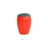 Vases Ceramic Flower Arrangement Pot Original Strawberry Shape Bottle Planting Vase Office Living Room Red Small