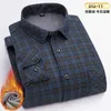 Jaqueta de algodão quente de inverno com pelúcia e camisa masculina espessada de manga comprida xadrez casual moda masculina