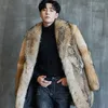 Erkekler Kürk Sahte Kış Uzun Kurt Çim Ceket Vücut Mink Paltalı Yakışıklı Trend Gevşek Tut Sıcak Giysiler Erkek Şarkıcı Sahne Kostümleri 231120