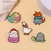 Pins Broschen Hpy Winter EmaillePinsCustomVogel Katze Fuchs Schildkröte Gans BroschenLelAbzeichenTierPullover SchmuckGeschenkfürKinderFreundeL231120