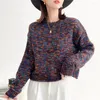 Chandails courts et épais pour femmes, pull avec bas, tricot Vintage, vente en gros, Discount, automne hiver