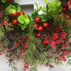 Decorative Flowers Props Wall Decorations Party Decoration Hanging Ornament Christmas Wreath Garland Red Berry