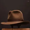 Bérets laine Fedora chapeau Vintage doux feutre chapeaux hommes Trilby chapeaux homme casquette rétro femmes NZ354